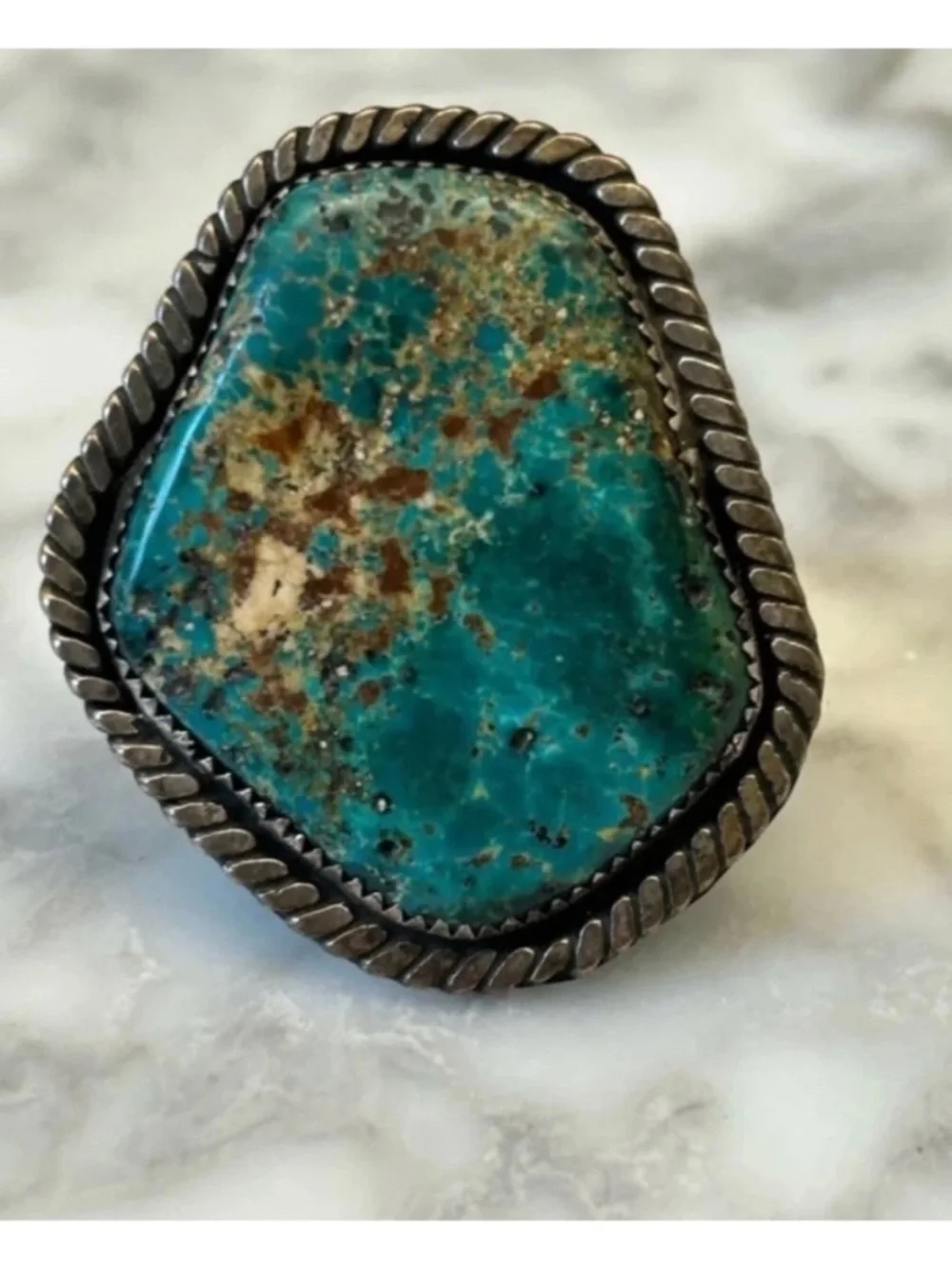 Set of 4 Turquoise, onyx sterling silver vintage rings